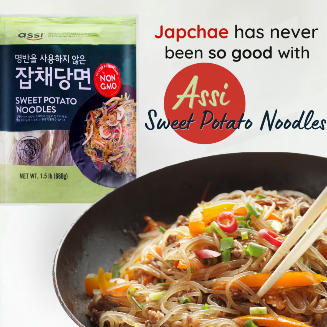 Assi Sweet Potato Noodles | Japchae Noodles (Medium) 1.5 LB (680 g) - 1 Pack - Image 3
