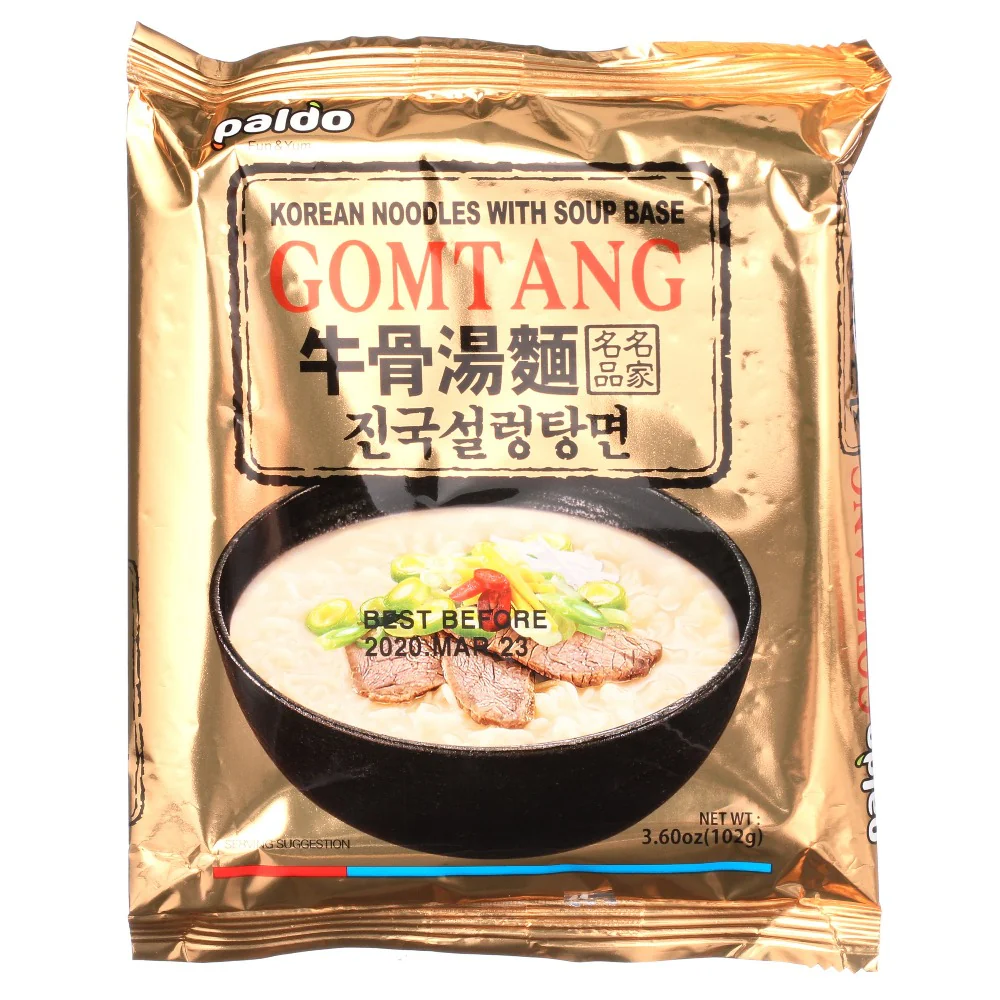 Paldo Gomtang Korean Noodles with Soup Base 17.99 Oz (510 g) 5-PACK - Image 3